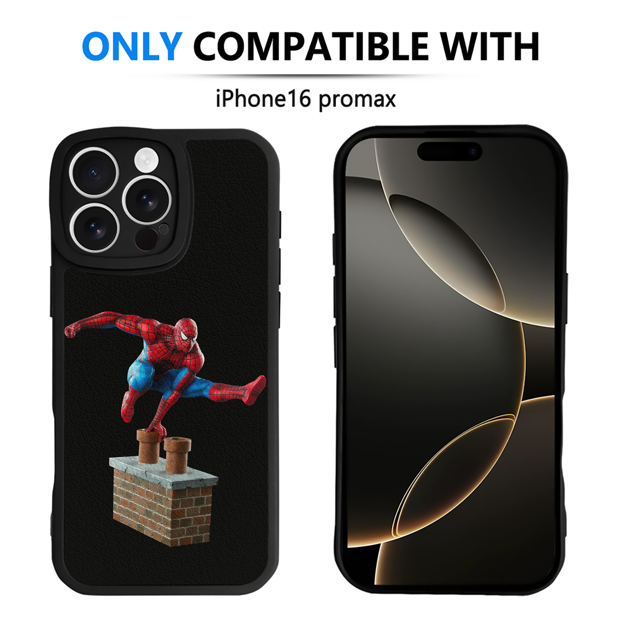 （画像用） Spider Man スパイダーマン 【iPhone 16シリーズ対応】シリコンスマホケース（レザー調） 材質：シリコン